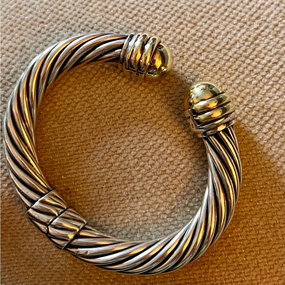 David Yurman 10mm Cable Cuff with 14K Gold Domes - Picture 6 of 15